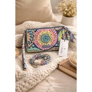 Vera Bradley RFID Convertible Wristlet Crossbody Wallet Kaleidoscope Print